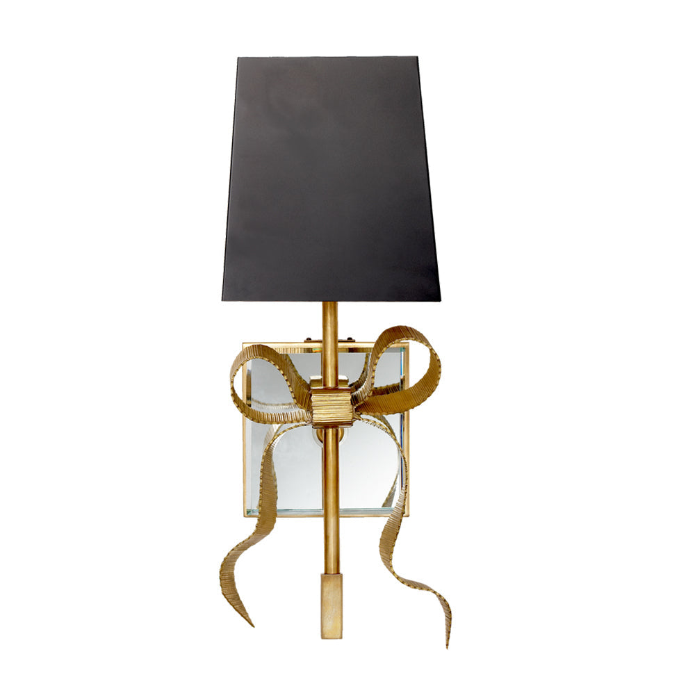 Freyza | Applique murale d’intérieur Ribelle noire, abat-jour noir et doré – chambre, salon