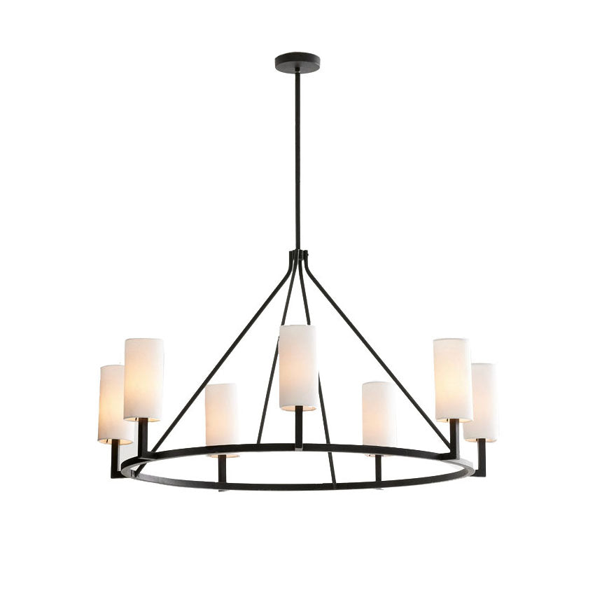 Freyza | Vicariel Vintage Industrial Fabric Chandelier – Industrial Dining Room Living Room