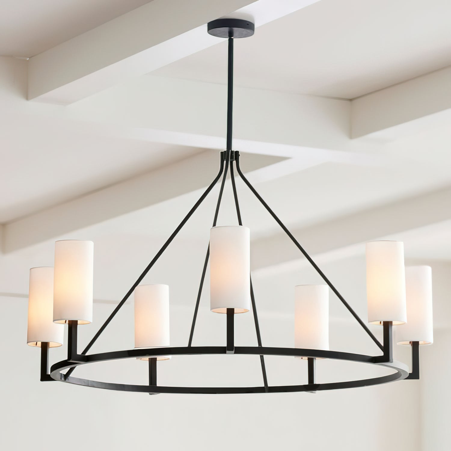 Freyza | Vicariel Vintage Industrial Fabric Chandelier – Industrial Dining Room Living Room