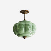 Freyza | Plafonnier encastré en verre vert Eldio – chambre, couloir, cuisine