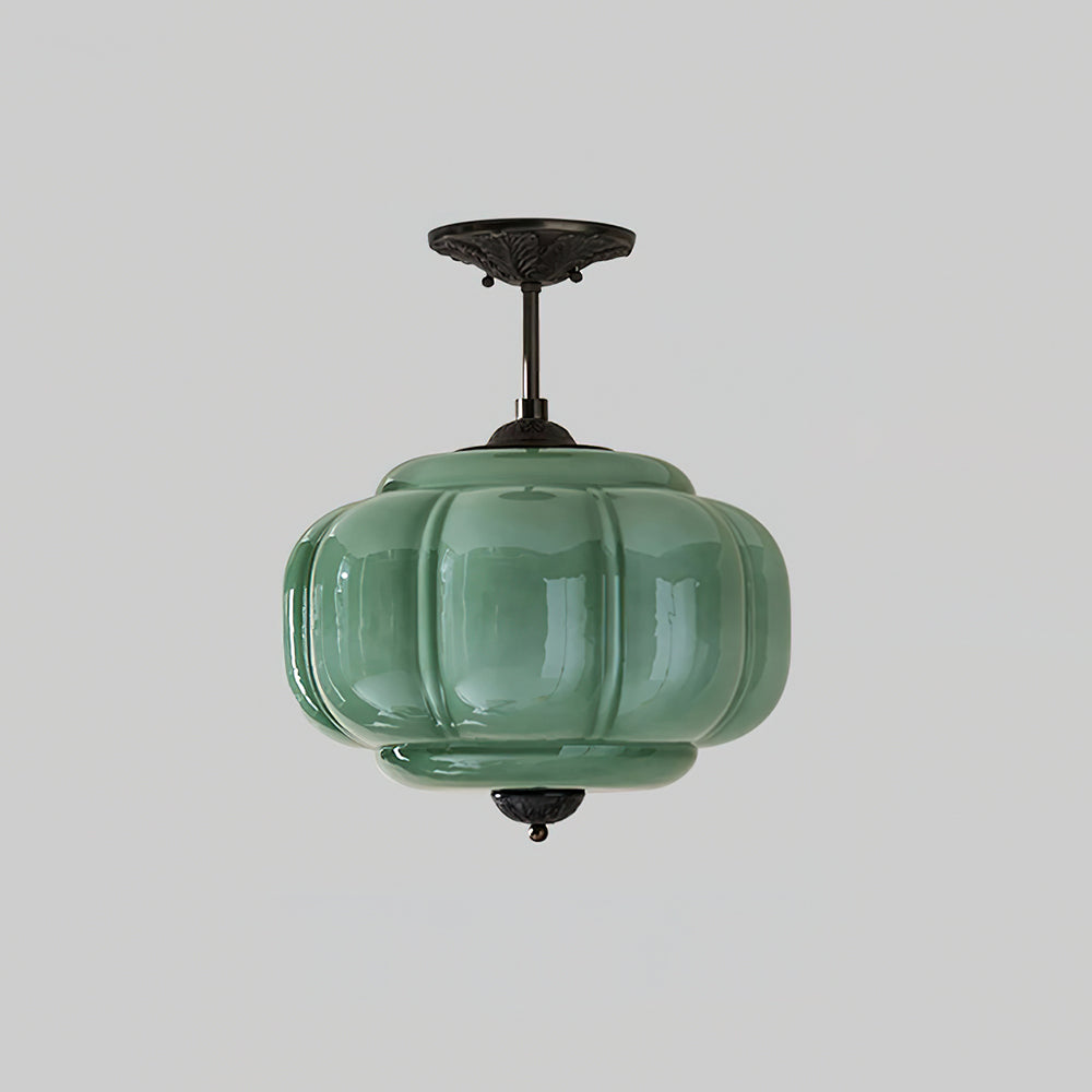 Freyza | Plafonnier encastré en verre vert Eldio – chambre, couloir, cuisine