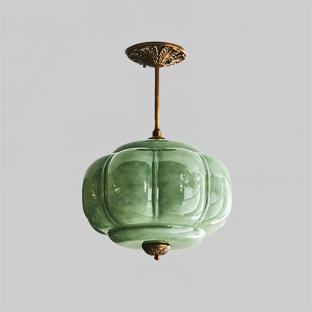 Freyza | Plafonnier encastré en verre vert Eldio – chambre, couloir, cuisine