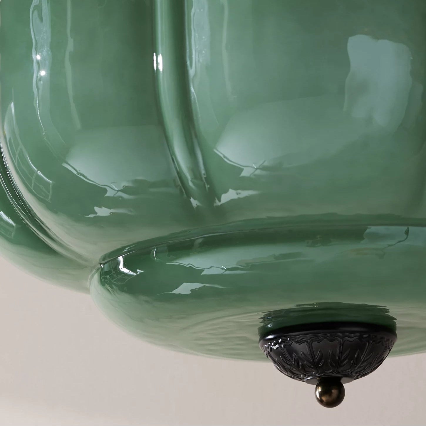 Freyza | Plafonnier encastré en verre vert Eldio – chambre, couloir, cuisine