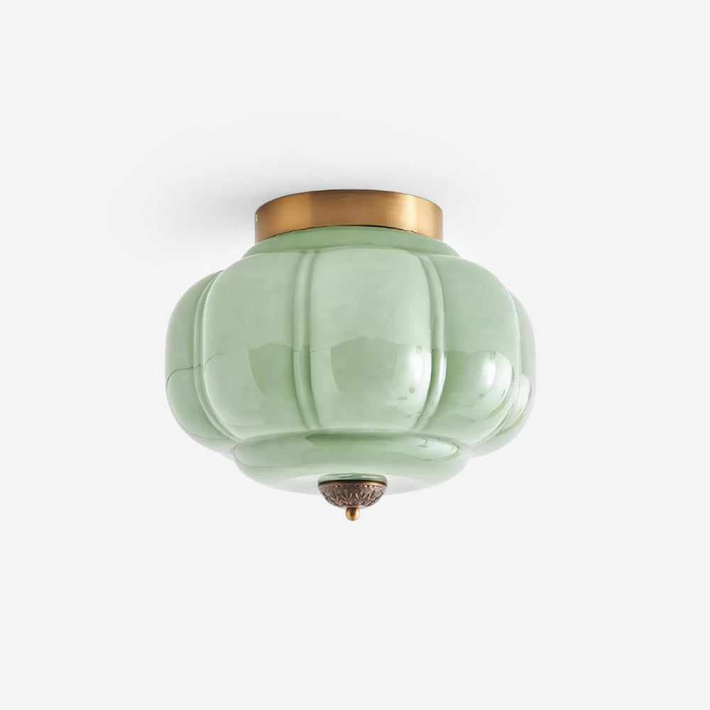 Freyza | Plafonnier affleurant en verre vert Elyra – chambre, couloir, cuisine