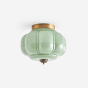 Freyza | Plafonnier affleurant en verre vert Elyra – chambre, couloir, cuisine