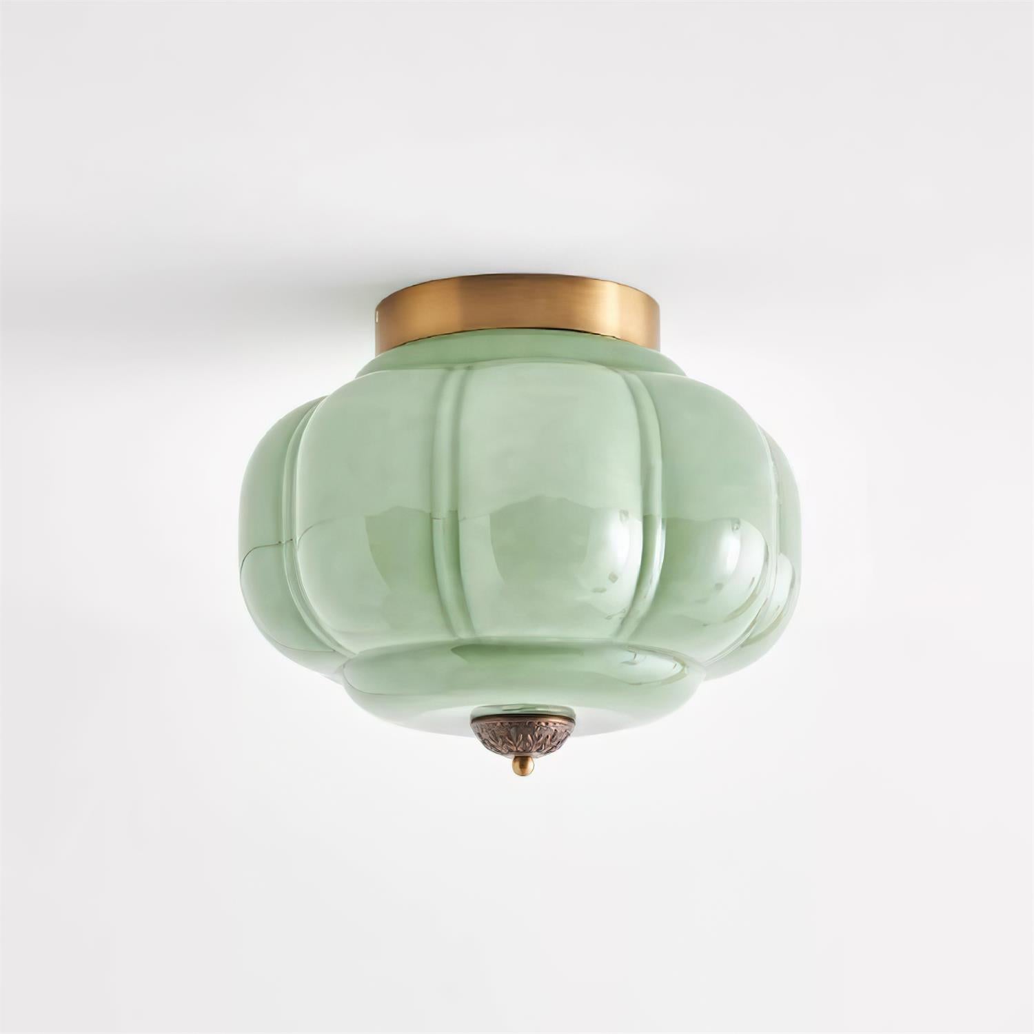 Freyza | Plafonnier affleurant en verre vert Elyra – chambre, couloir, cuisine