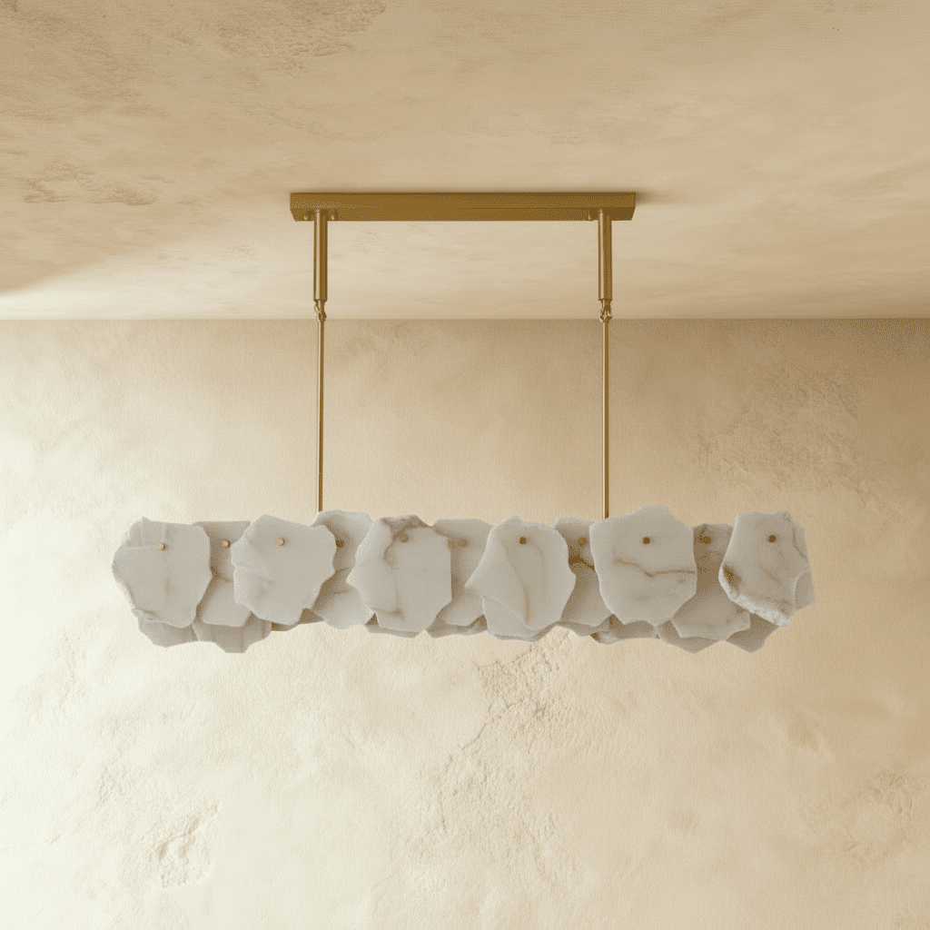 Freyza - Elegant Modern Alabaster Dining Room Chandelier Light