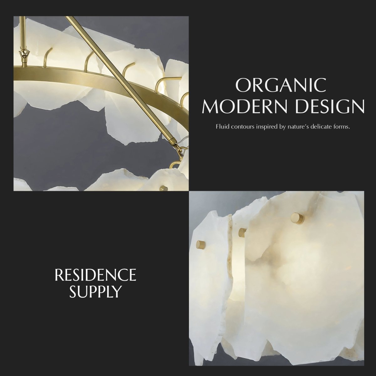 Freyza - Elegant Modern Alabaster Dining Room Chandelier Light