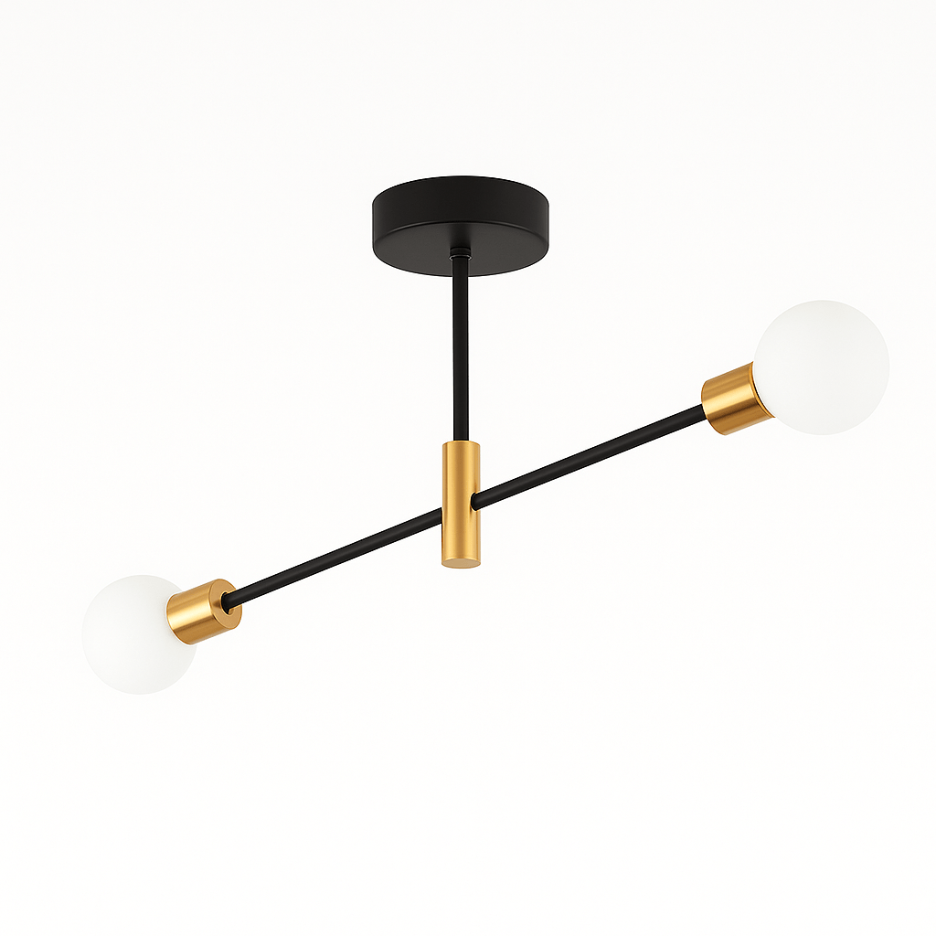 Freyza - ElynChic | Modern Black Iron Chandelier Light with Brass Accents