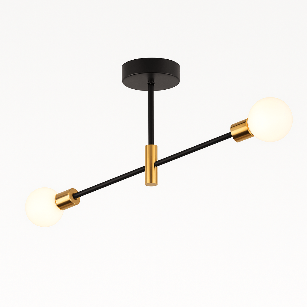 Freyza - ElynChic | Modern Black Iron Chandelier Light with Brass Accents