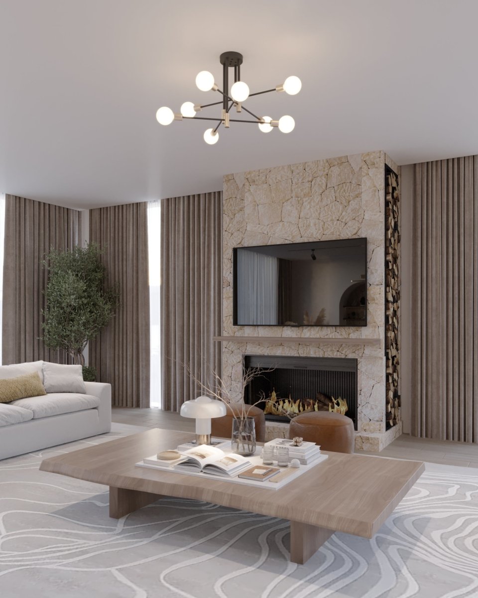 Freyza - ElynChic | Modern Black Iron Chandelier Light with Brass Accents