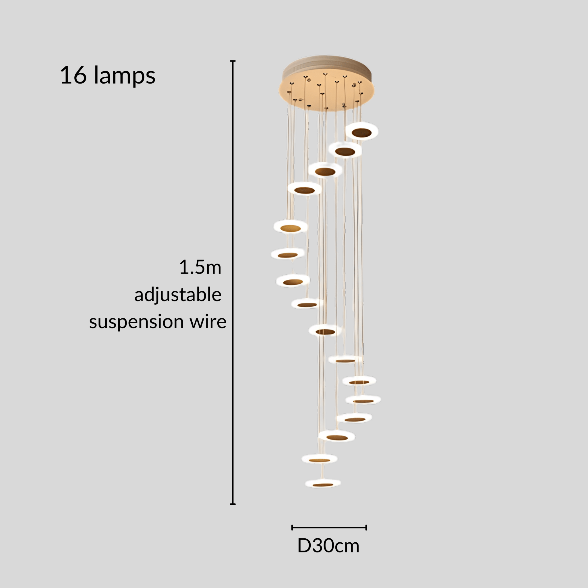 Freyza - ElysiumGlow | Elegant Fluid Spiral Pendant Chandelier