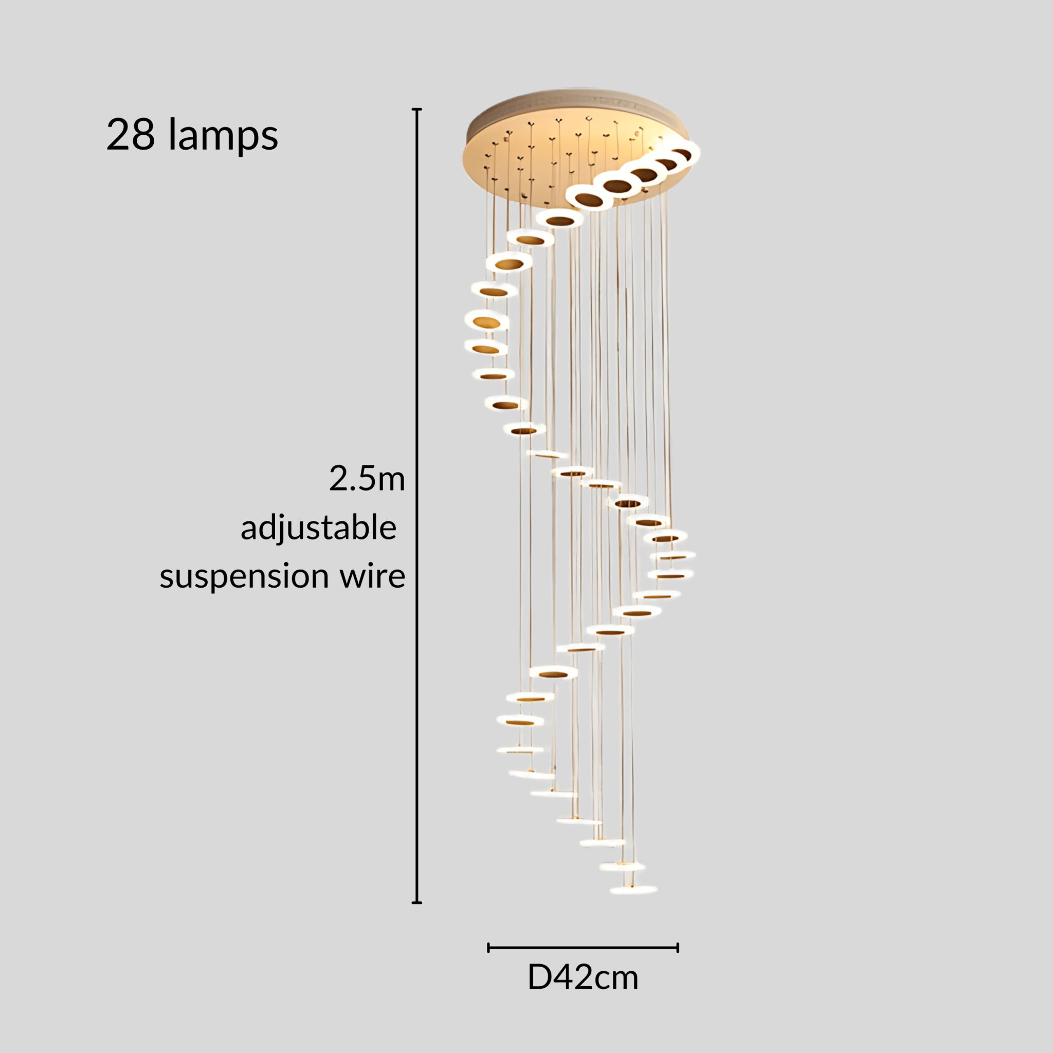 Freyza - ElysiumGlow | Elegant Fluid Spiral Pendant Chandelier