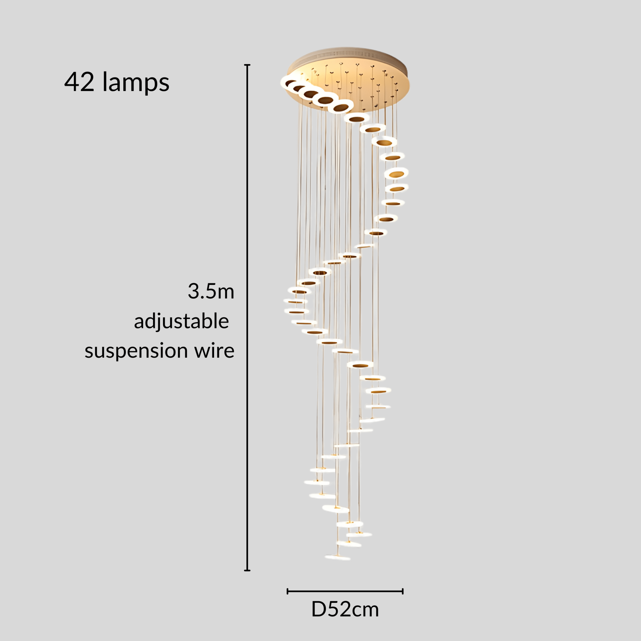 Freyza - ElysiumGlow | Elegant Fluid Spiral Pendant Chandelier