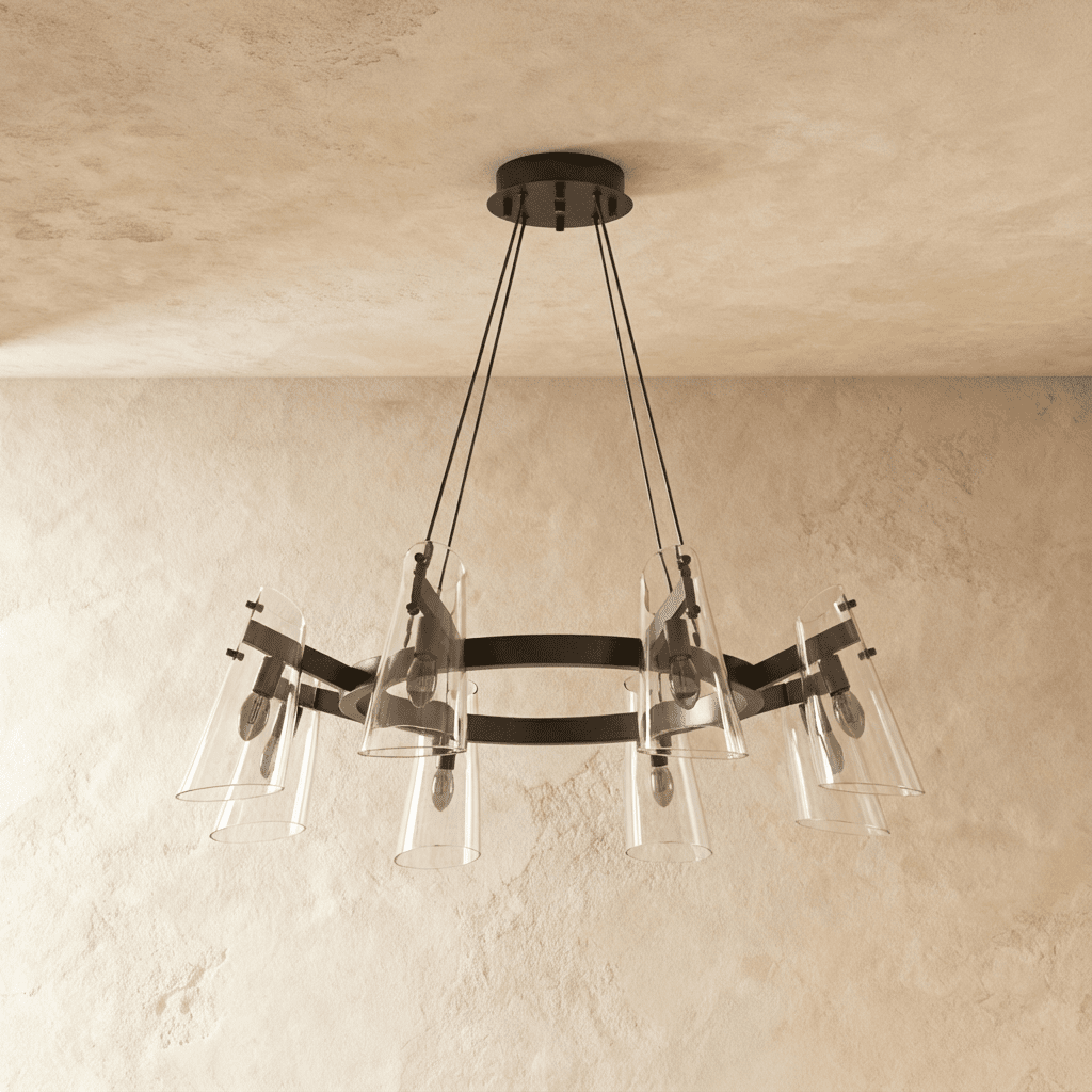 Freyza - Elegant Modern Copper and Acrylic Chandelier