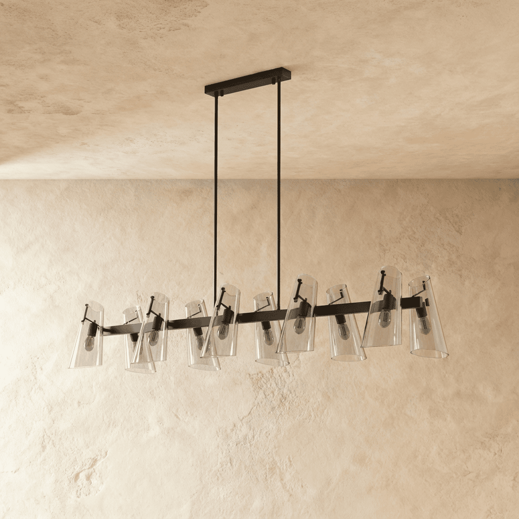 Freyza - Elegant Modern Copper and Acrylic Chandelier