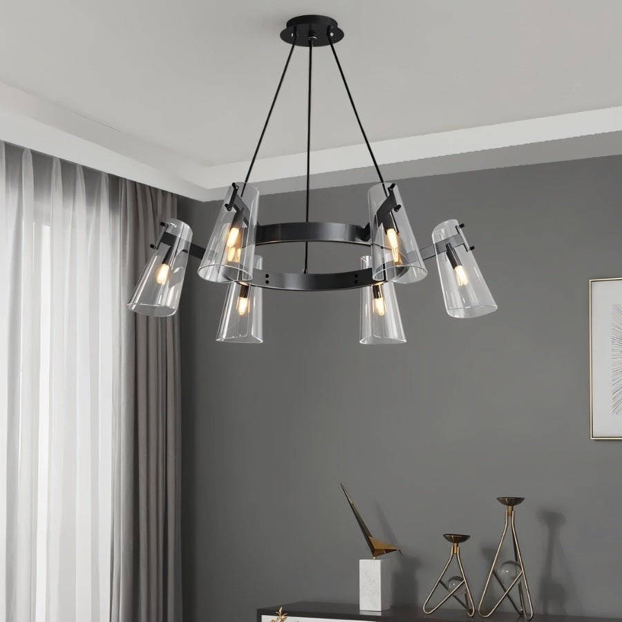 Freyza - Elegant Modern Copper and Acrylic Chandelier