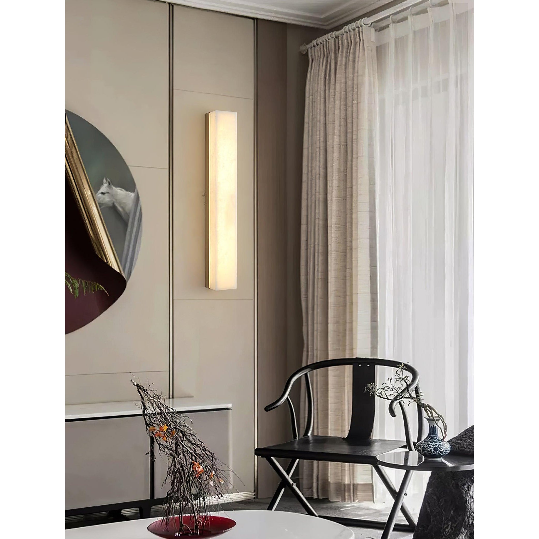 Freyza | Applique murale Quill en laiton et albâtre – Chambre, couloir