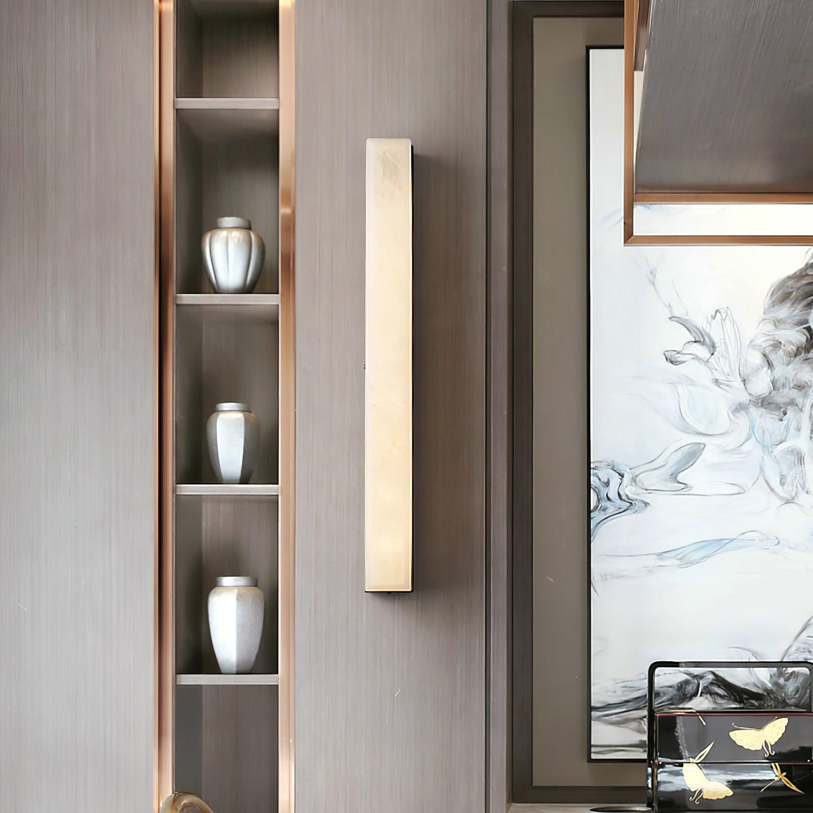 Freyza | Applique murale Quill en laiton et albâtre – Chambre, couloir