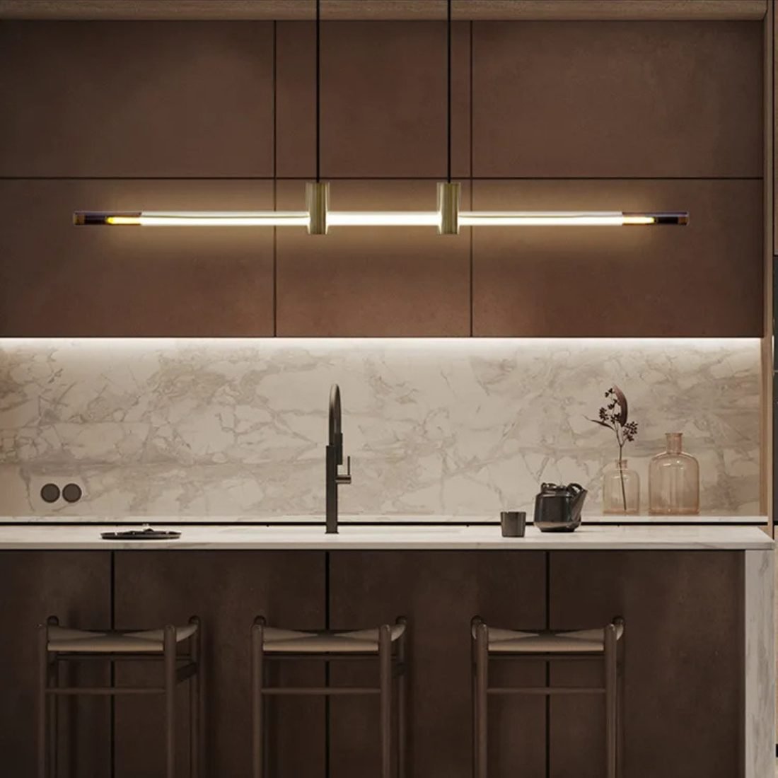 Freyza - Modern Elegant Glass Stainless Steel Chandelier