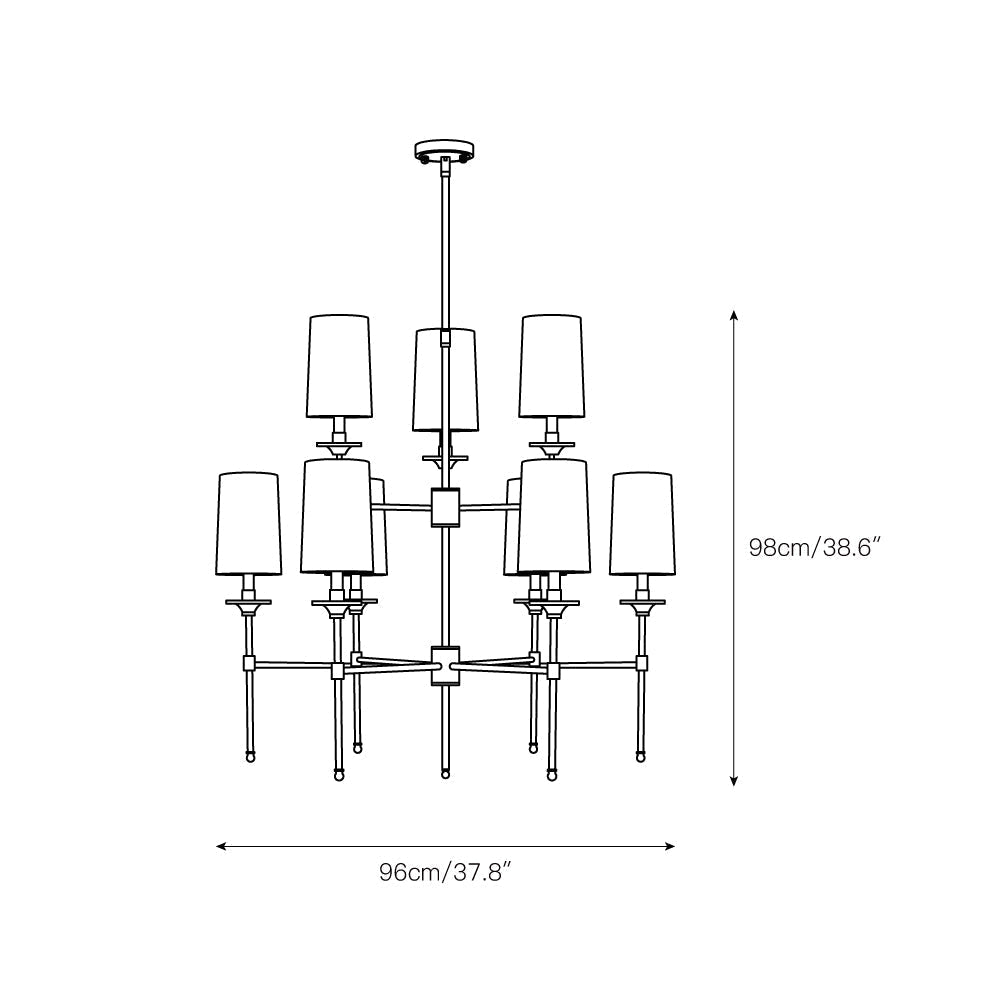 Freyza | Armiriel Vintage-Industrieller Stoff-Kronleuchter aus Messing – Industrielles Esszimmer, Wohnzimmer