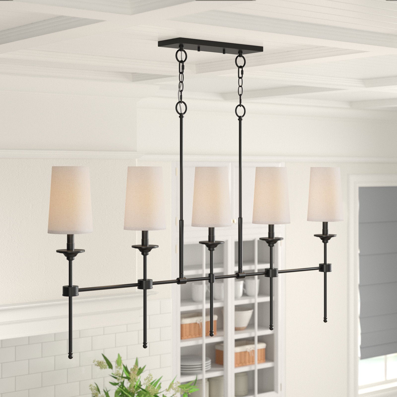 Freyza | Verinyra Vintage Industrial Brass Fabric Chandelier – Industrial Dining Room Living Room
