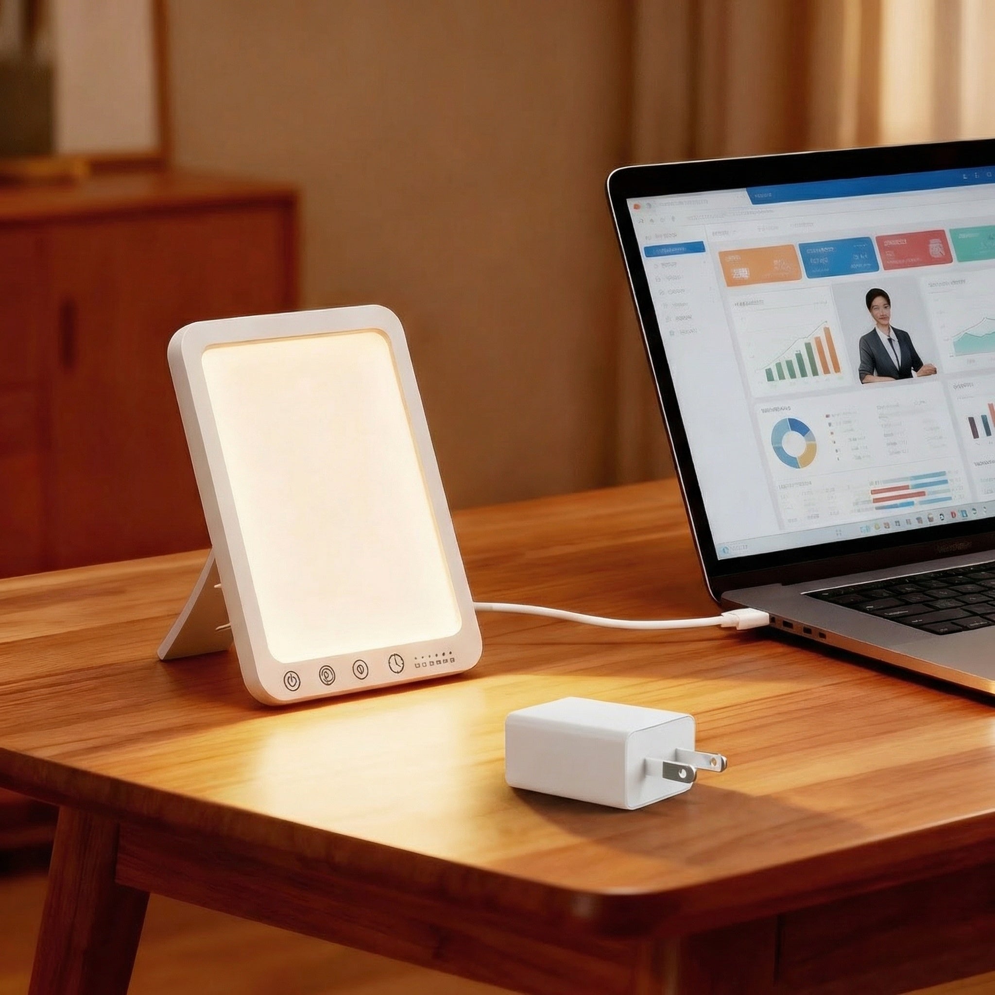 Freyza - Title: UV-Free 15,000 Lux Light Therapy Lamp – BrightLight Adjustable Color Temperature LED Sunlight Simulation (Mood & Energy Support)