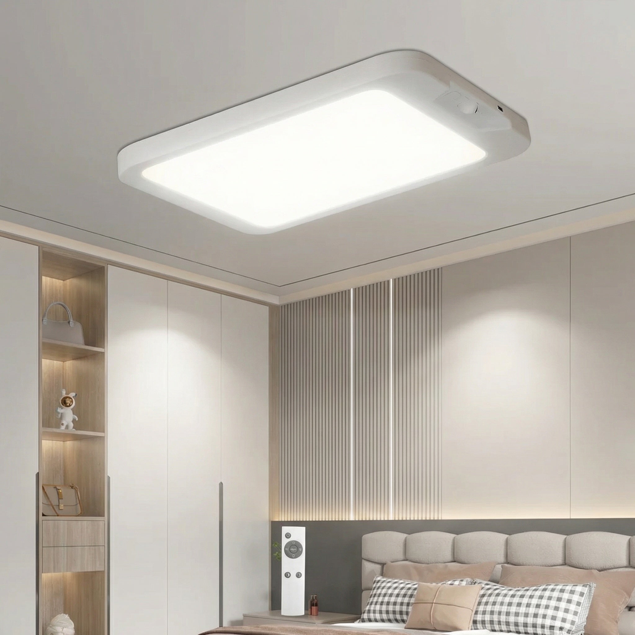 Freyza - Wireless Motion Sensor Ceiling Light – Battery Operated LED Night Light with 3 Color Modes & Dimmable Brightness (Indoor Safety Lighting)