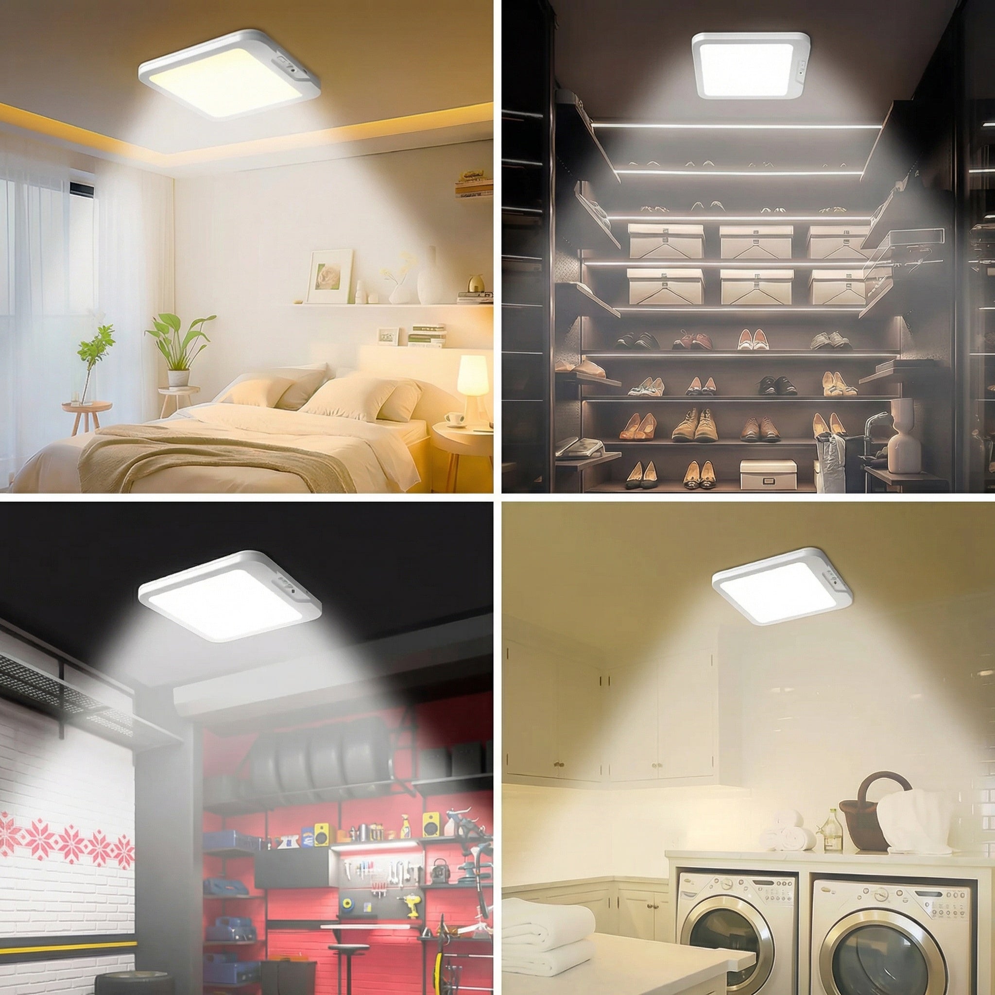 Freyza - Wireless Motion Sensor Ceiling Light – Battery Operated LED Night Light with 3 Color Modes & Dimmable Brightness (Indoor Safety Lighting)