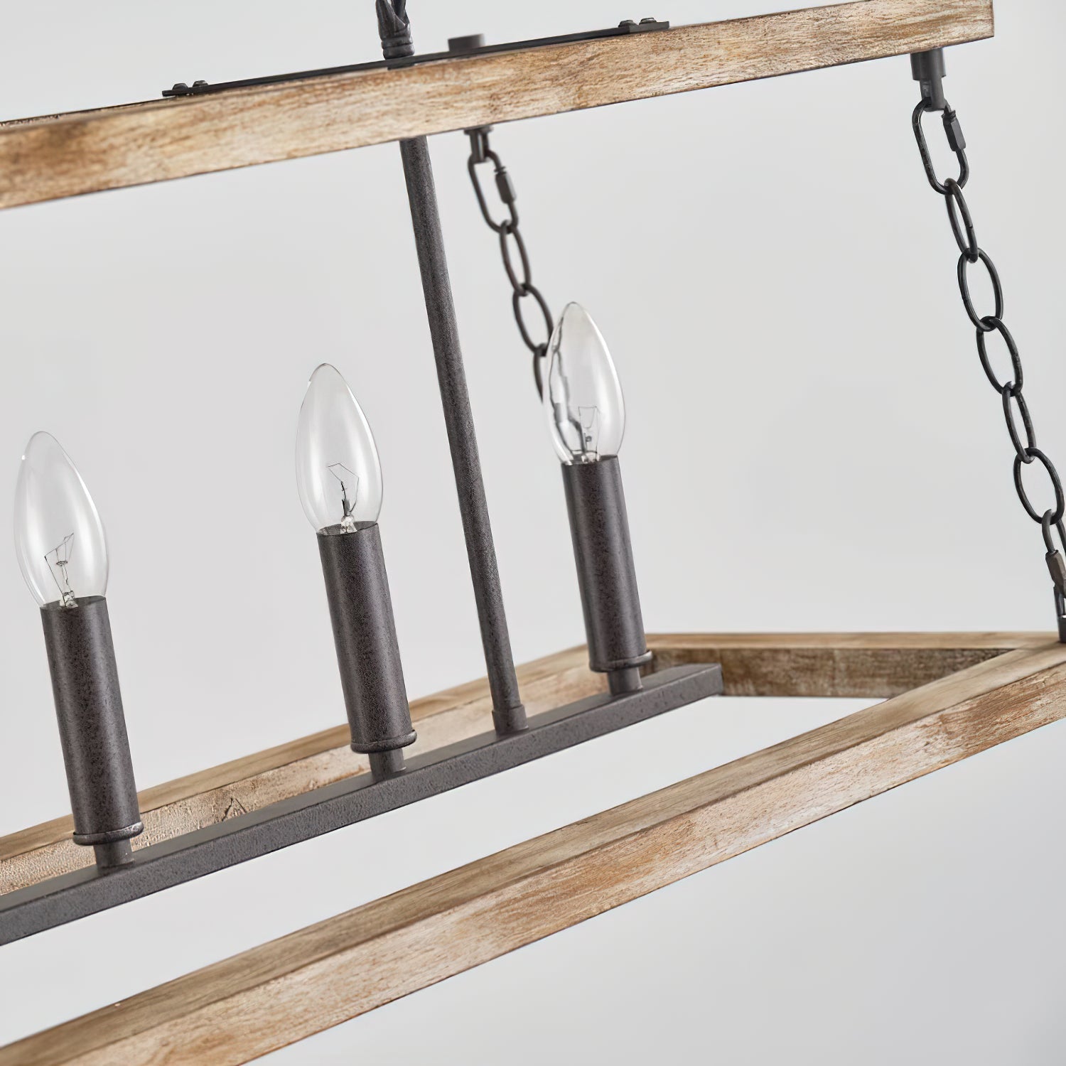 Freyza | Ilcaryra Vintage-Industrielle Holz-Pendelleuchte – Industrielles Esszimmer, Wohnzimmer