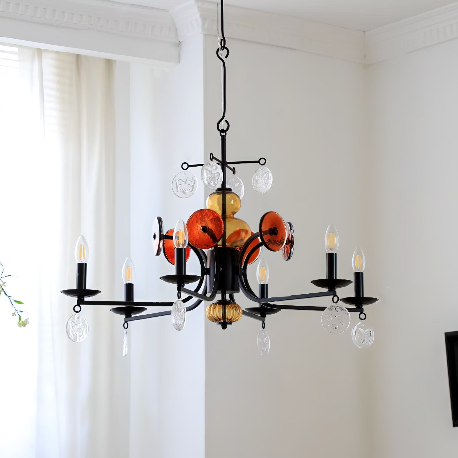 Freyza | Anorion Vintage-Industrielle Glas-Hängeleuchte – Industrielles Esszimmer, Wohnzimmer