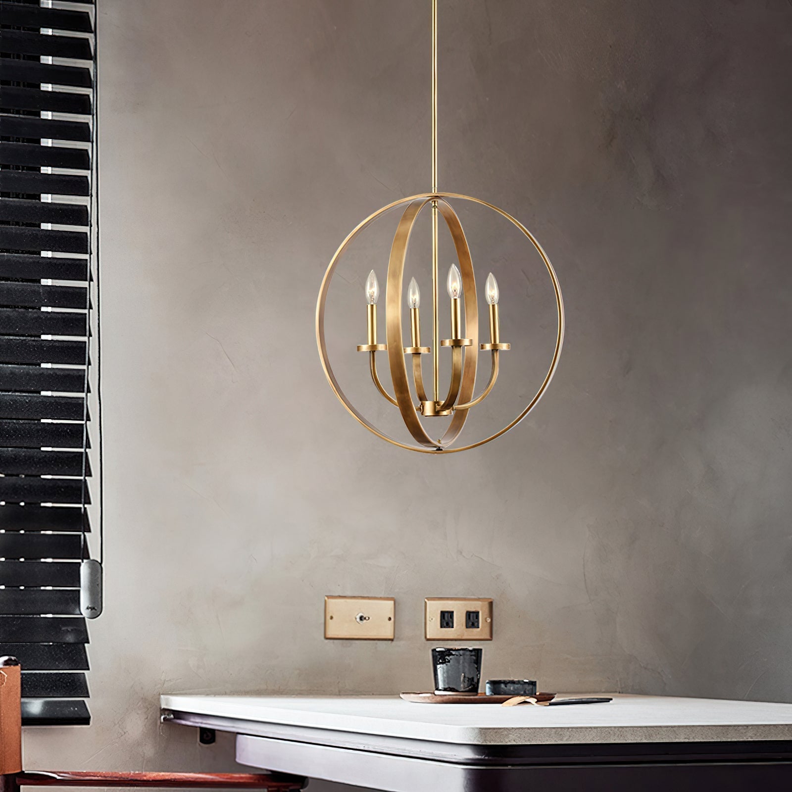 Freyza | Icarila Vintage Industrial Brass Pendant Light – Industrial Kitchen Dining Room