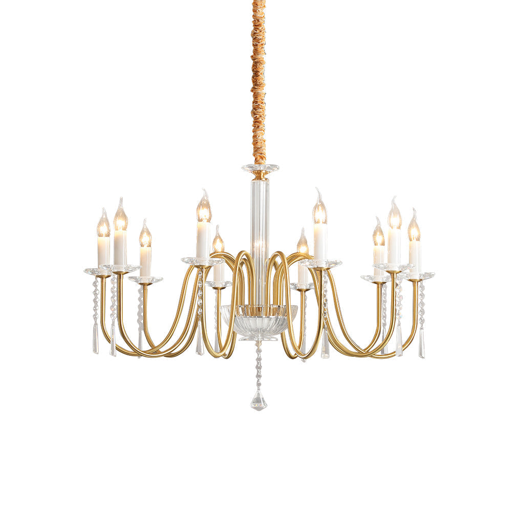 Freyza | Ilphaara Postmodern Luxury Brass Crystal Chandelier – Modern Dining Room Living Room