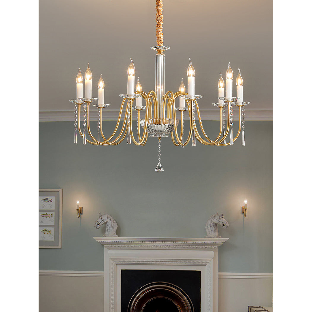 Freyza | Ilphaara Postmodern Luxury Brass Crystal Chandelier – Modern Dining Room Living Room