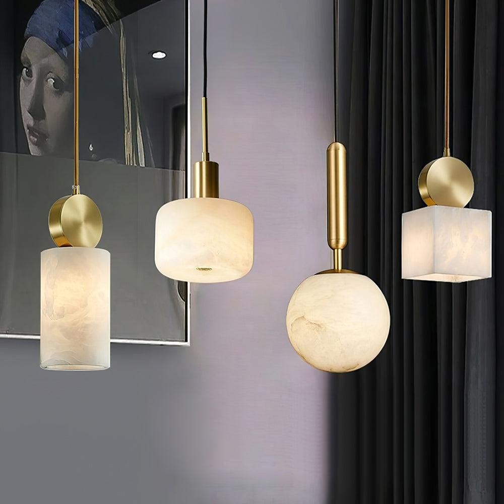 Freyza | Suspension cylindrique en albâtre Lyrindis – Cuisine, salle à manger