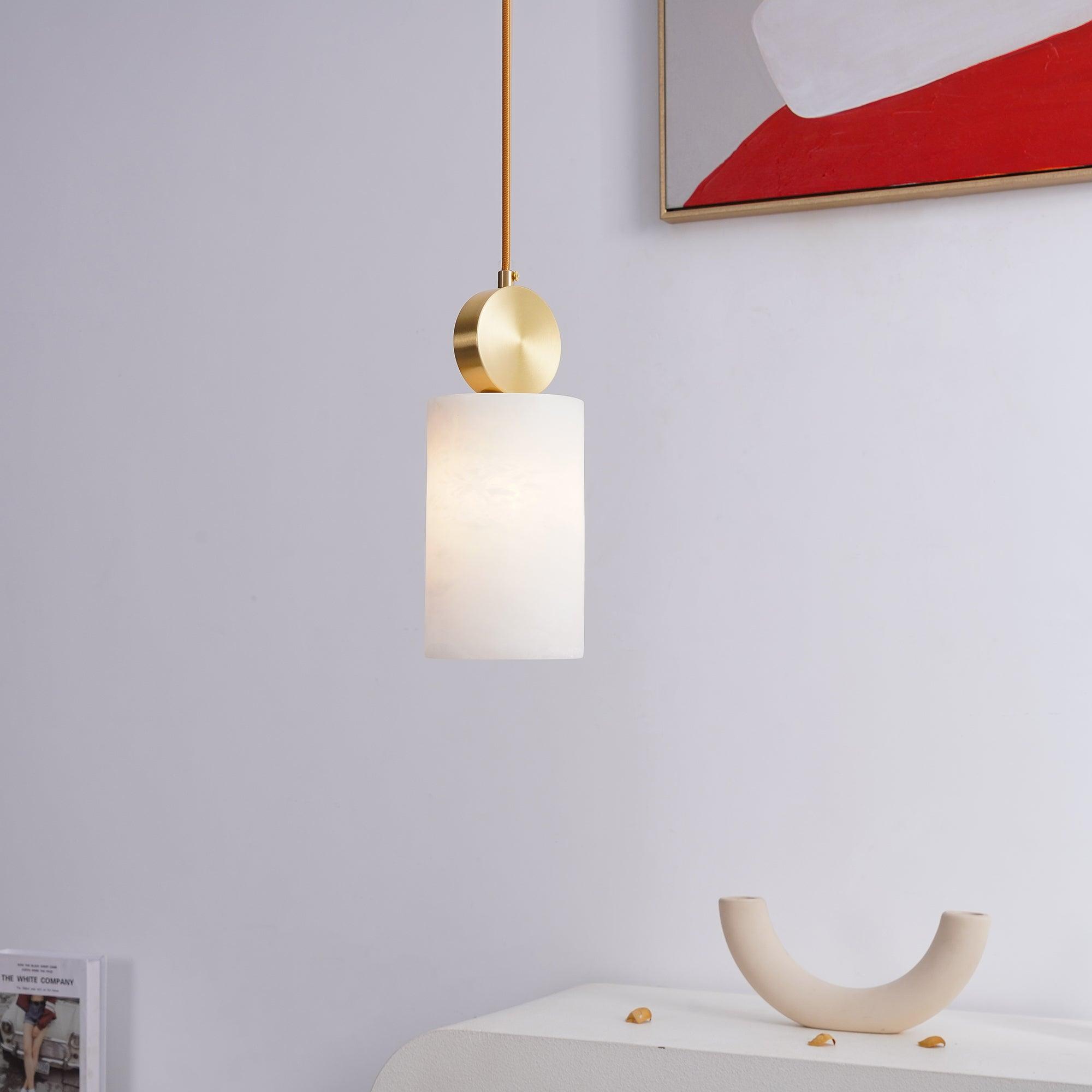 Freyza | Suspension cylindrique en albâtre Lyrindis – Cuisine, salle à manger