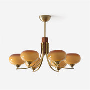 Freyza | Lustre en verre ambré Auralyn à 6 lumières – Salle à manger, salon