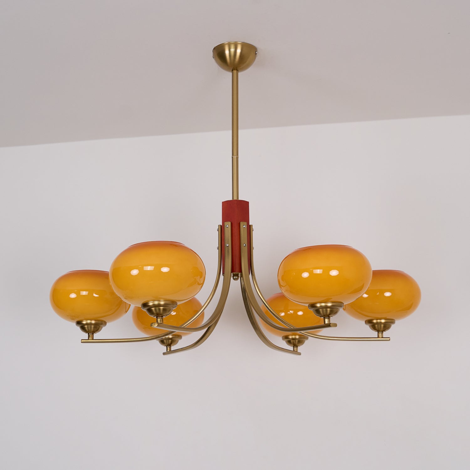 Freyza | Lustre en verre ambré Auralyn à 6 lumières – Salle à manger, salon