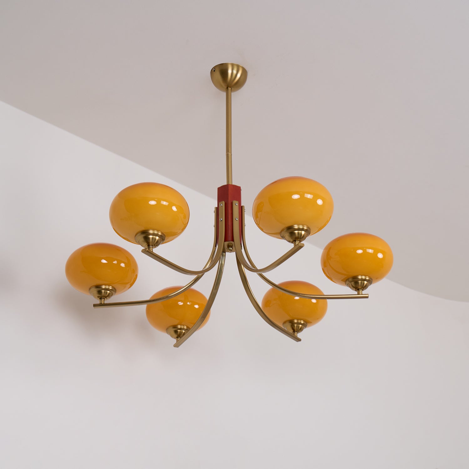 Freyza | Lustre en verre ambré Auralyn à 6 lumières – Salle à manger, salon