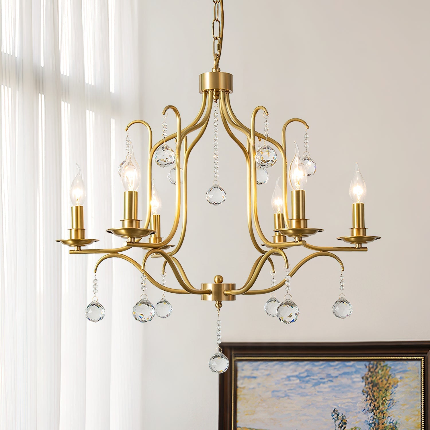 Freyza | Ulliria Postmodern Luxury Brass Crystal Chandelier – Modern Dining Room Living Room