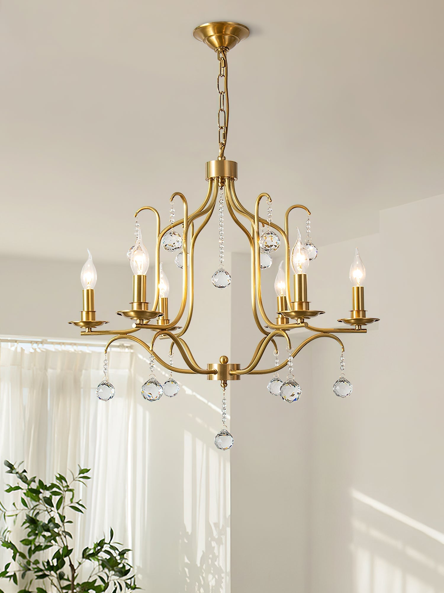 Freyza | Ulliria Postmodern Luxury Brass Crystal Chandelier – Modern Dining Room Living Room