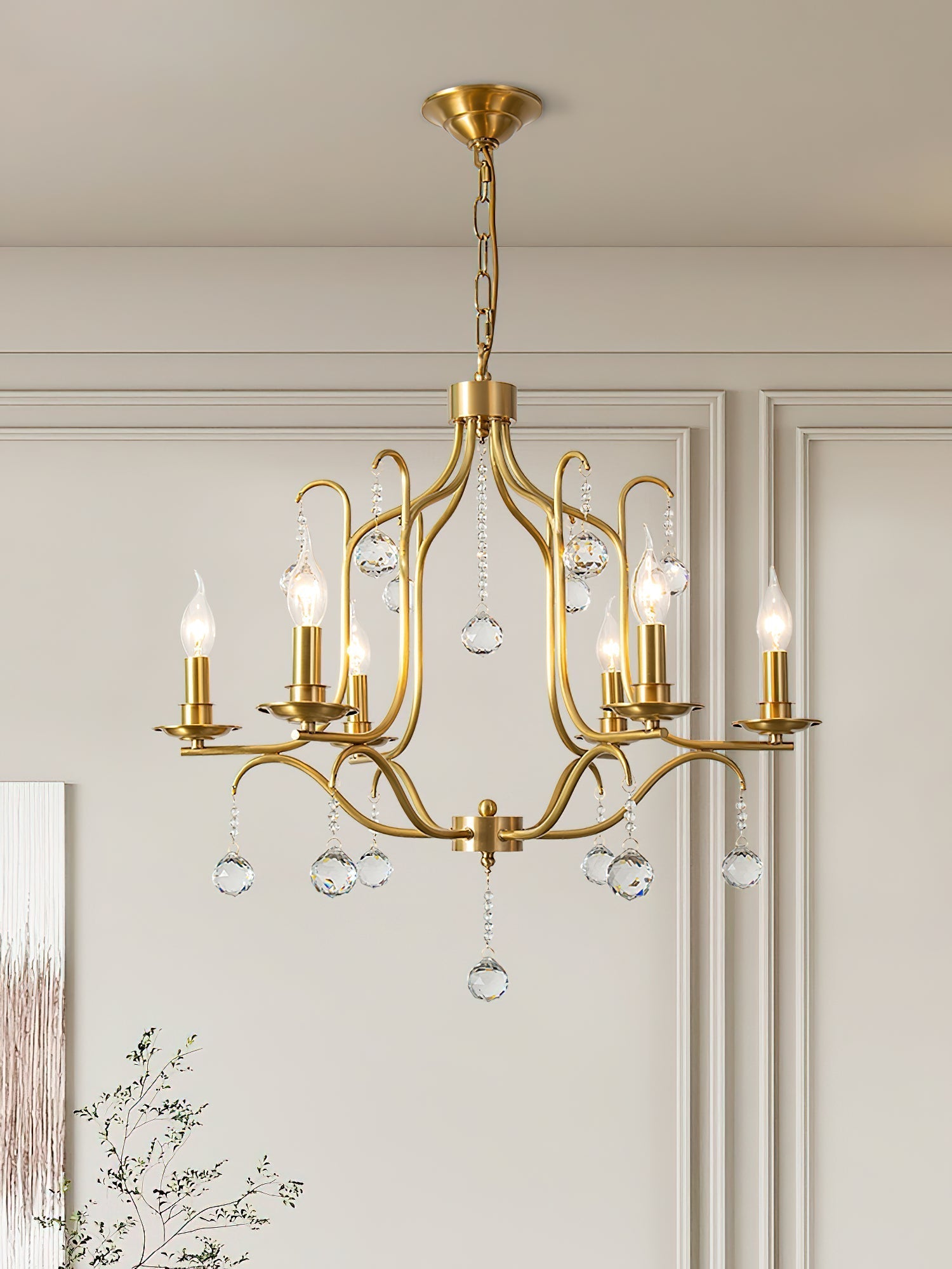 Freyza | Ulliria Postmodern Luxury Brass Crystal Chandelier – Modern Dining Room Living Room