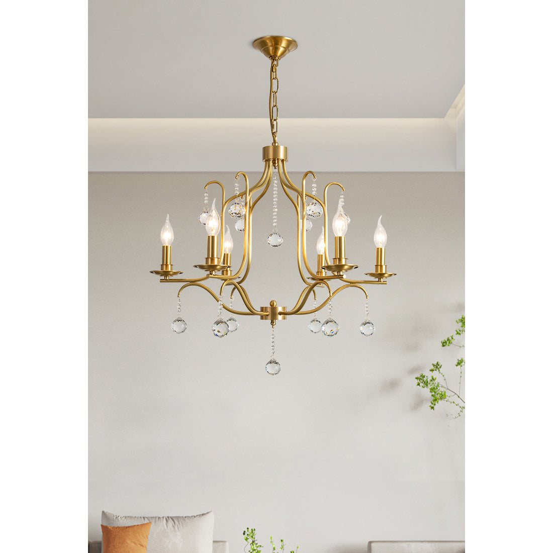 Freyza | Ulliria Postmodern Luxury Brass Crystal Chandelier – Modern Dining Room Living Room