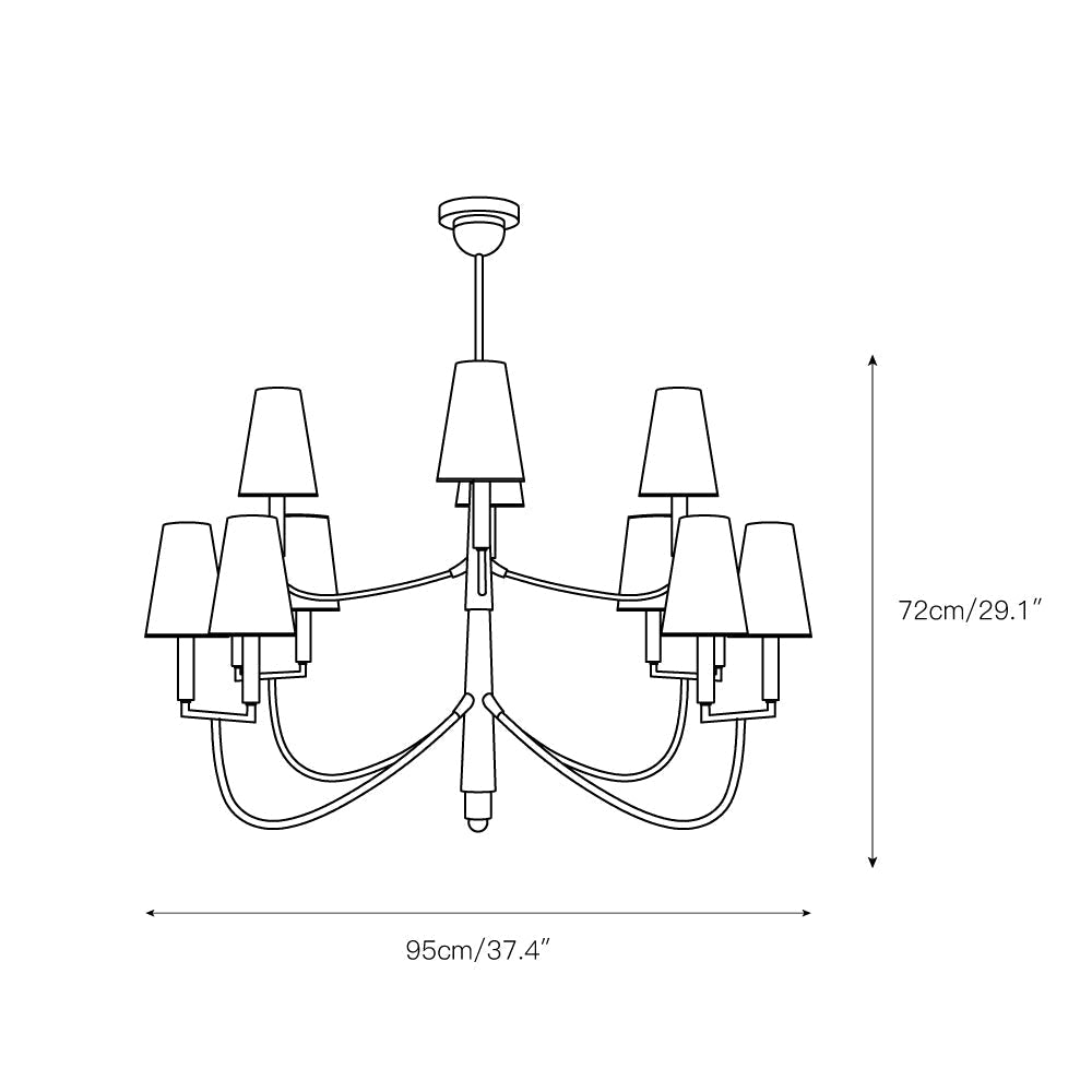Freyza | Lyshae Vintage Industrial Brass Fabric Chandelier – Industrial Dining Room Living Room