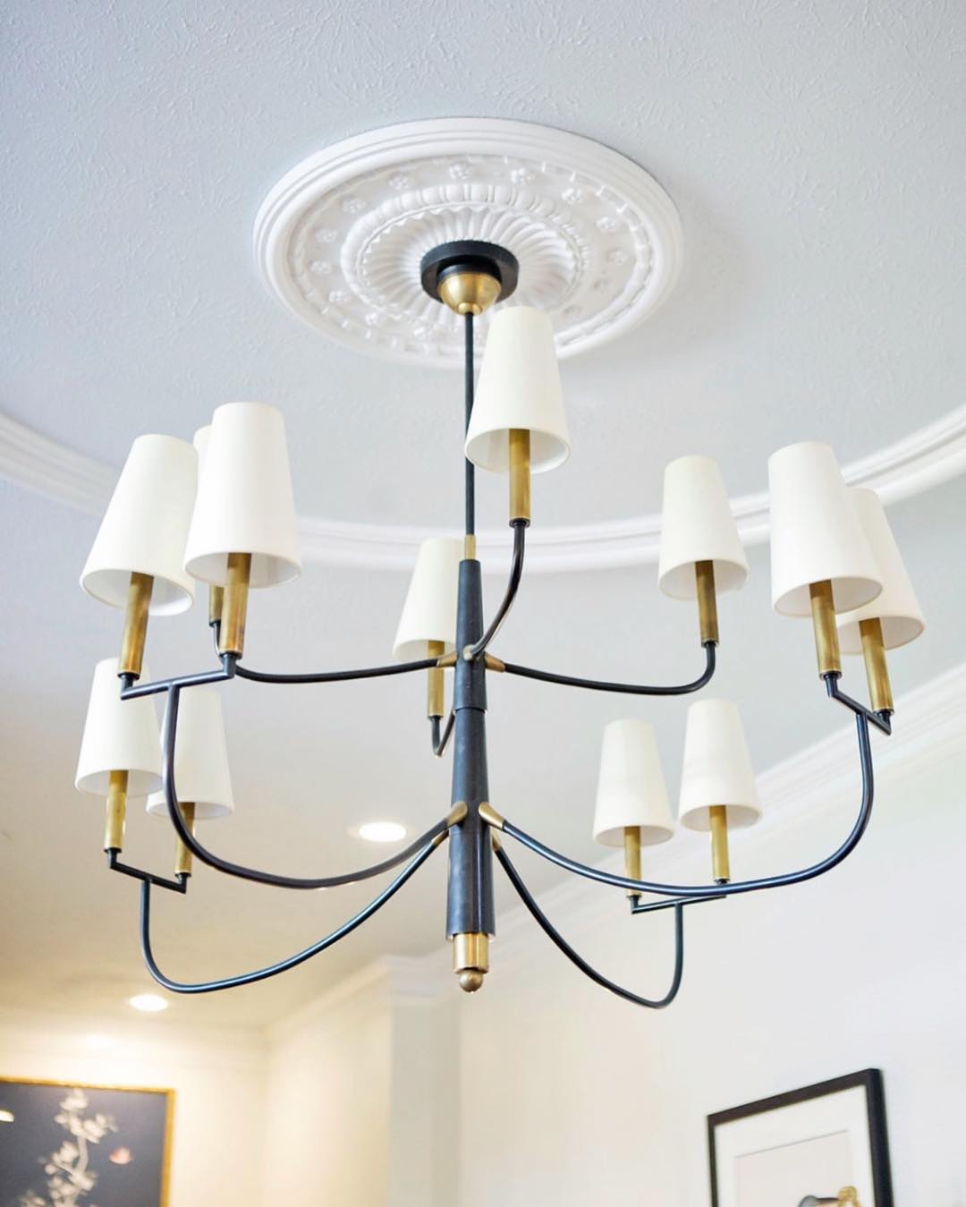 Freyza | Lyshae Vintage Industrial Brass Fabric Chandelier – Industrial Dining Room Living Room