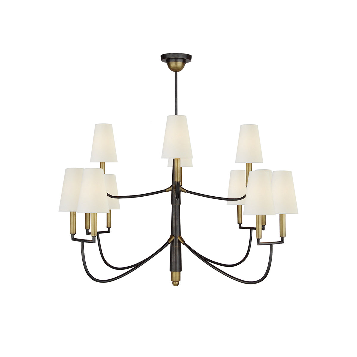 Freyza | Lyshae Vintage Industrial Brass Fabric Chandelier – Industrial Dining Room Living Room