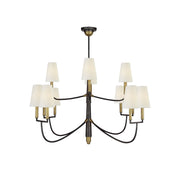 Freyza | Lyshae Vintage Industrial Brass Fabric Chandelier – Industrial Dining Room Living Room