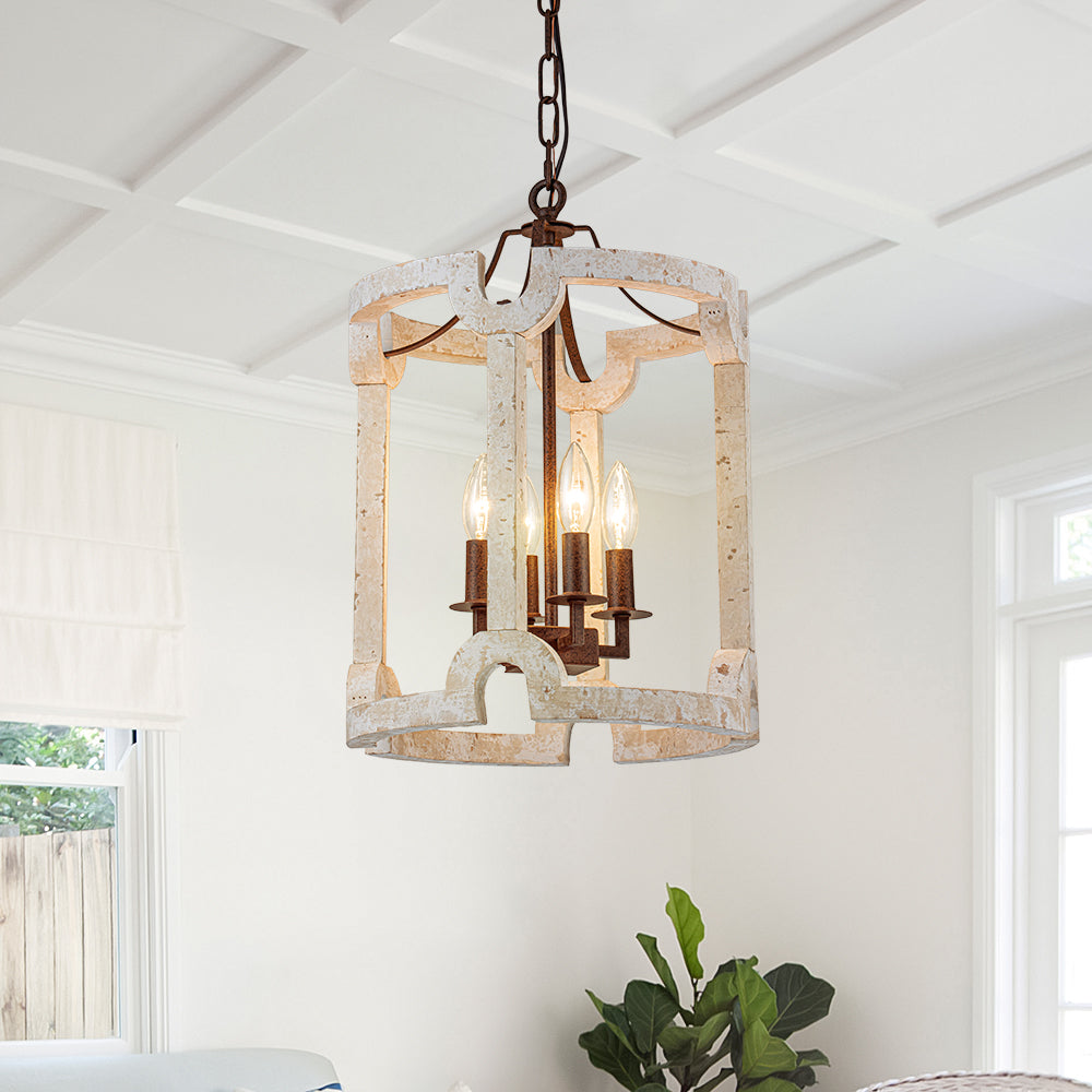 Freyza | Noreli Kronleuchter aus Holz im Landhausstil – Esszimmer, Wohnzimmer