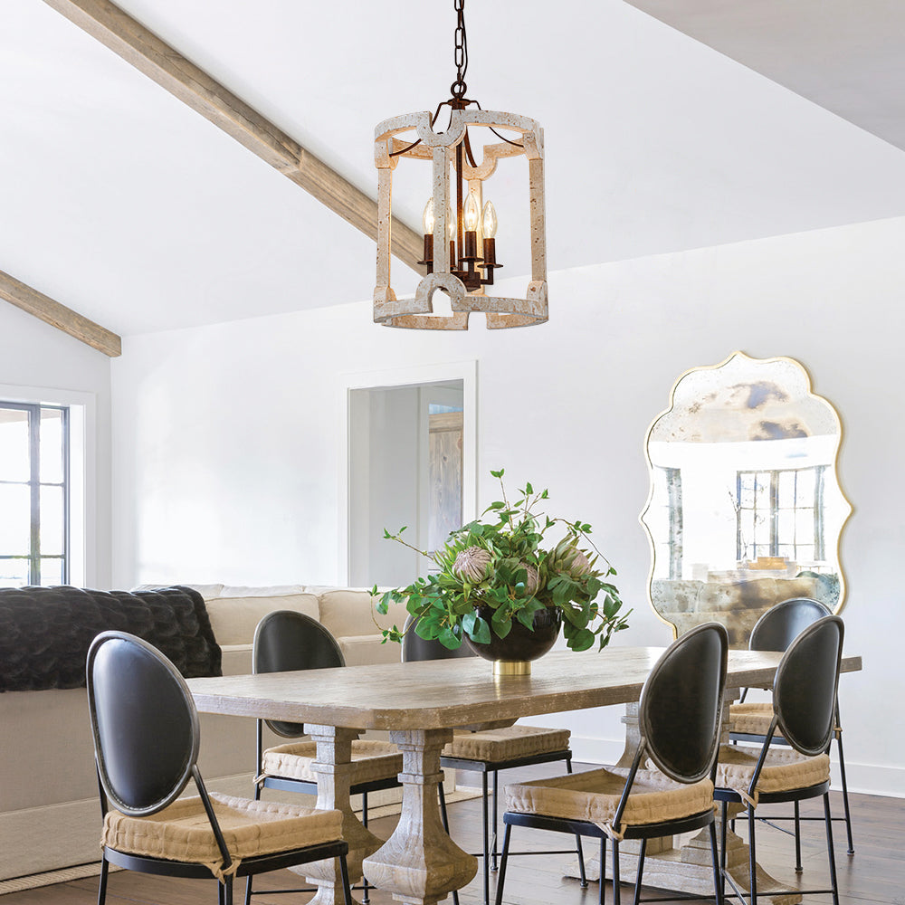 Freyza | Noreli Kronleuchter aus Holz im Landhausstil – Esszimmer, Wohnzimmer