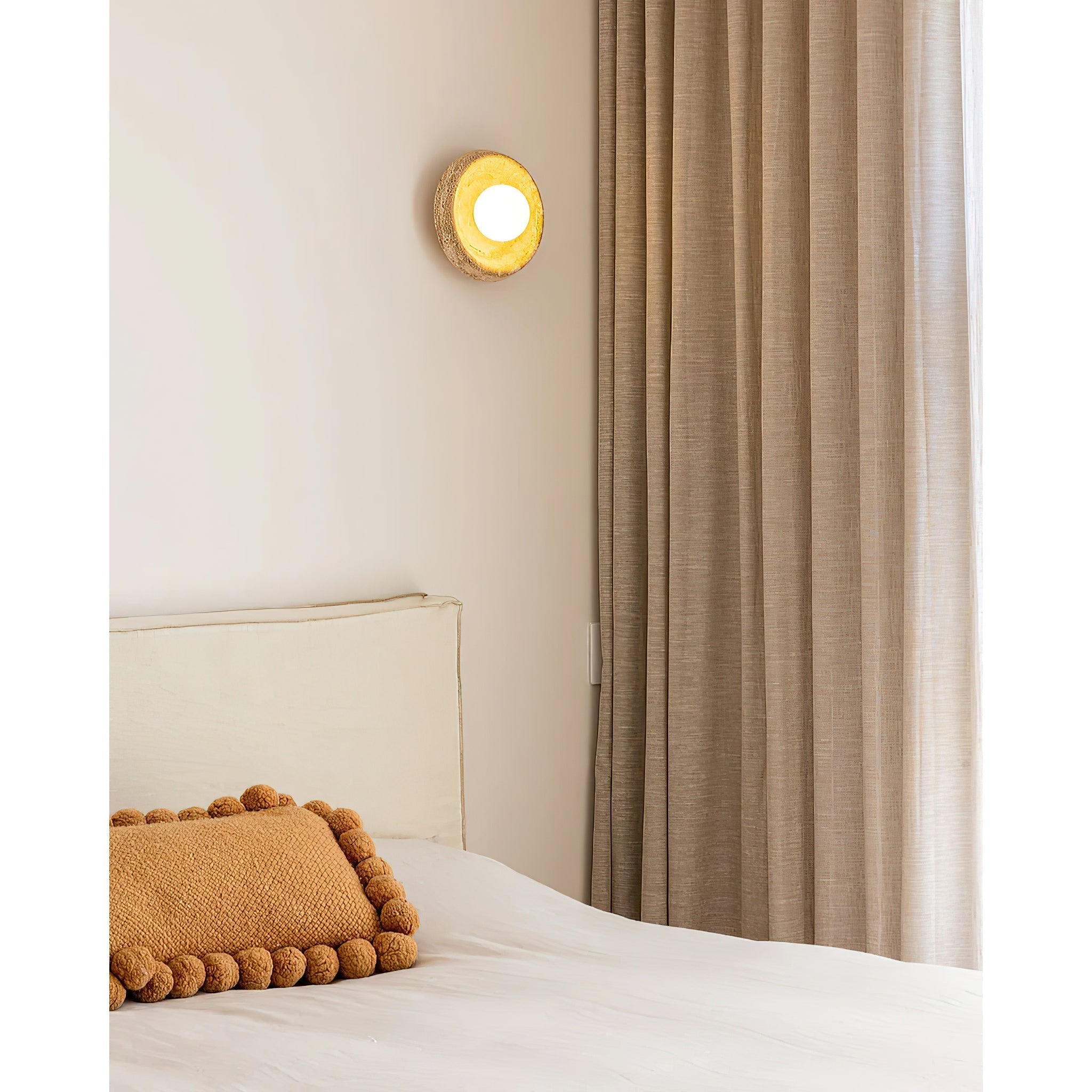 Freyza | Umirus Beige Glass Glass Wall Light – Bedroom Hallway